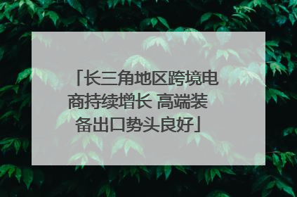 长三角地区跨境电商持续增长 高端装备出口势头良好