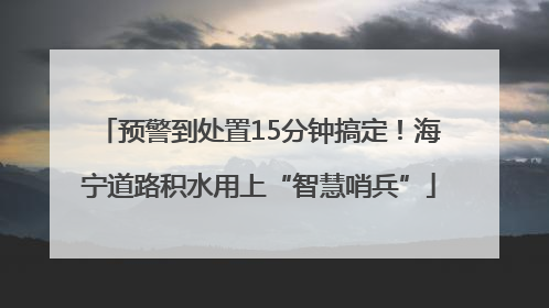 预警到处置15分钟搞定！海宁道路积水用上“智慧哨兵”