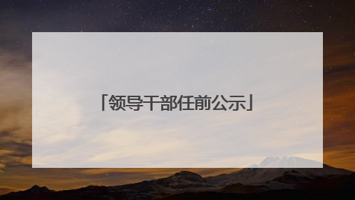 领导干部任前公示