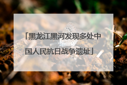 黑龙江黑河发现多处中国人民抗日战争遗址