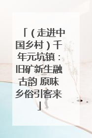 （走进中国乡村）千年元坑镇：旧矿新生融古韵 原味乡俗引客来