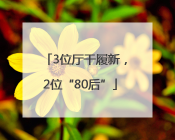 3位厅干履新，2位“80后”