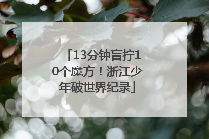 13分钟盲拧10个魔方！浙江少年破世界纪录