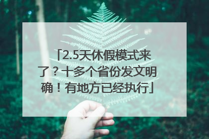 2.5天休假模式来了？十多个省份发文明确！有地方已经执行