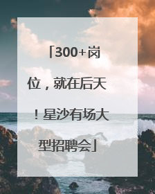 300+岗位，就在后天！星沙有场大型招聘会