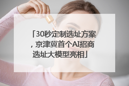 30秒定制选址方案，京津冀首个AI招商选址大模型亮相