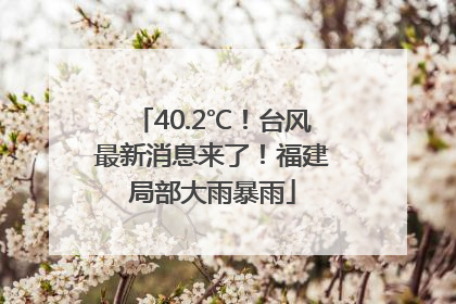40.2℃！台风最新消息来了！福建局部大雨暴雨