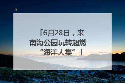 6月28日，来南海公园玩转超燃 “海洋大集”
