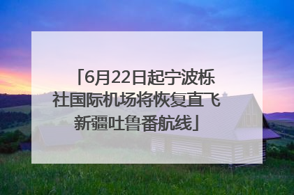 6月22日起宁波栎社国际机场将恢复直飞新疆吐鲁番航线